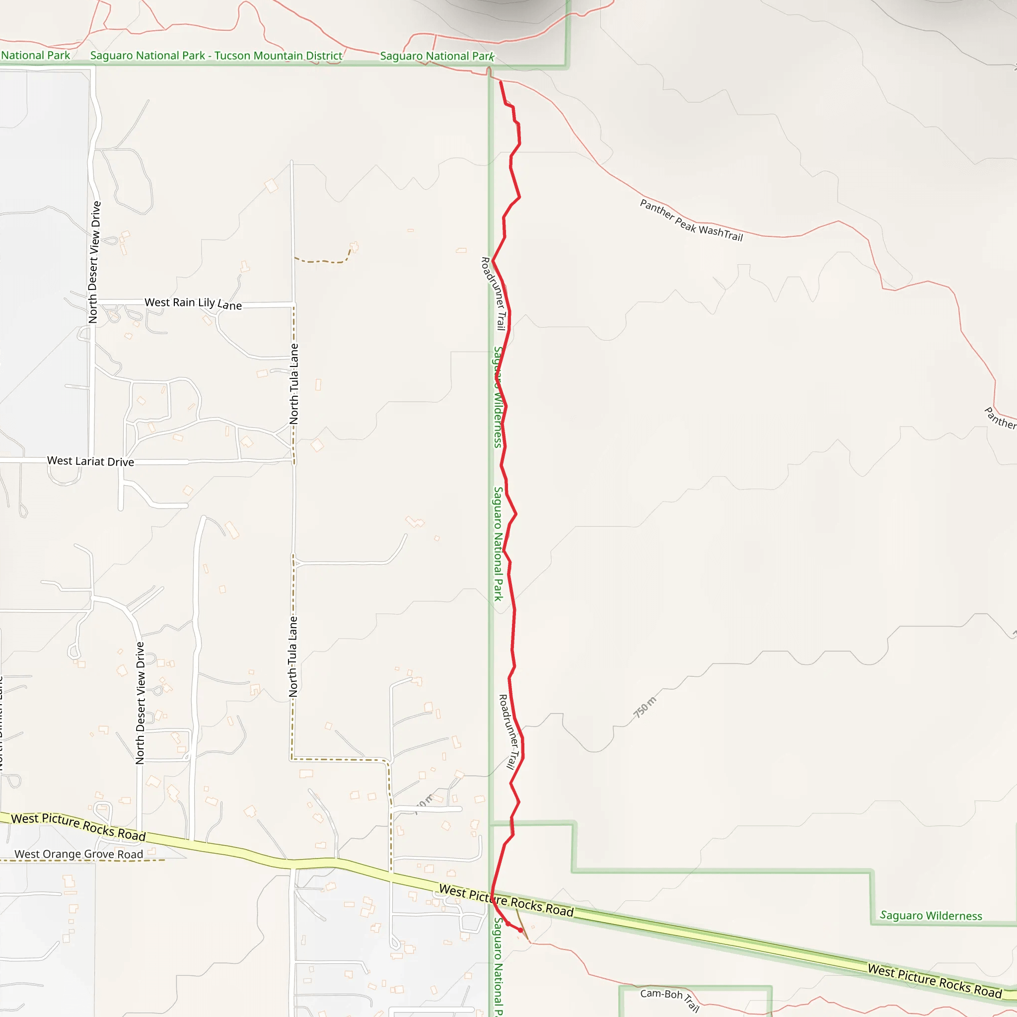 Roadrunner Trail mobile static map