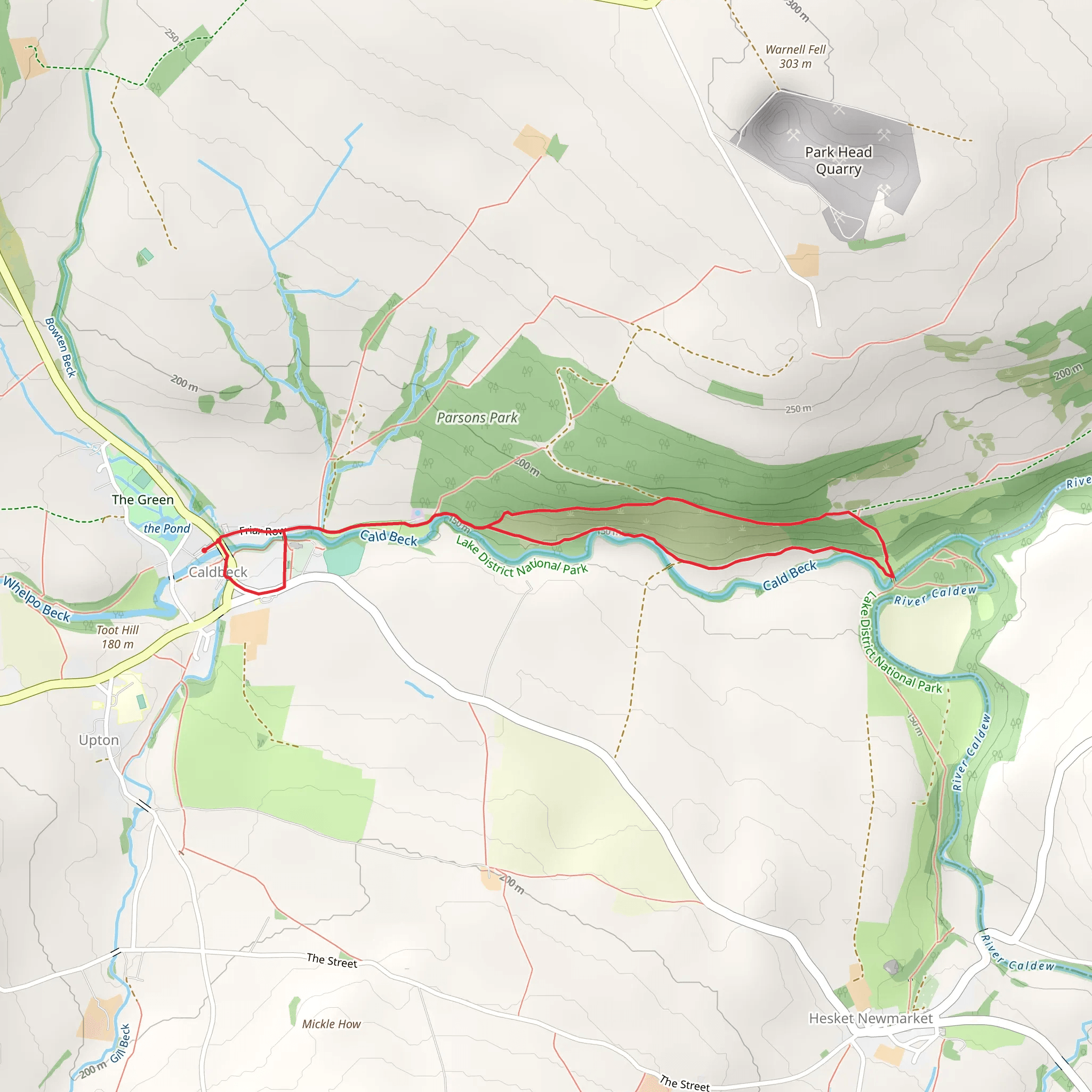 Caldbeck Streamside Walk mobile static map