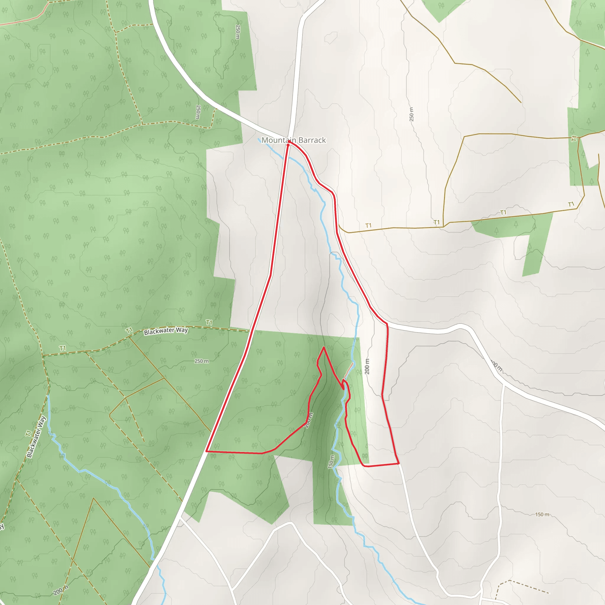 Ballard Waterfall Trail mobile static map