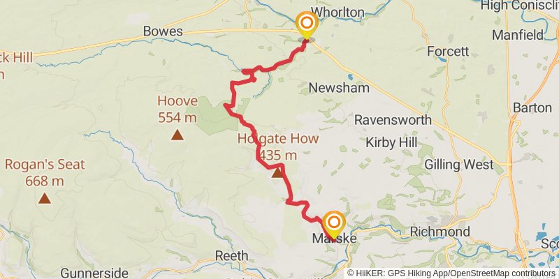 Chepstow to Berwick - upon - Tweed - Great English Walk stage 36 Map