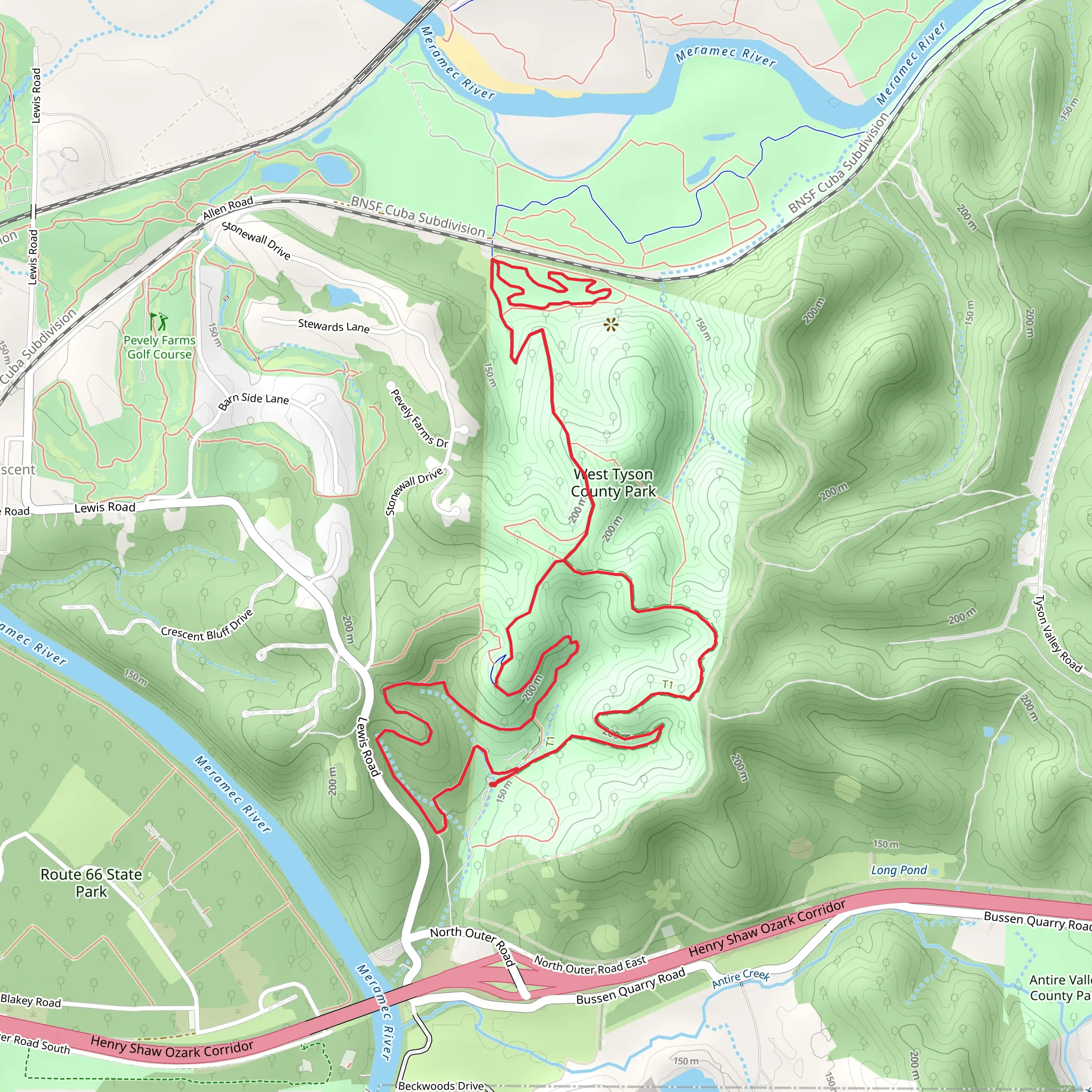 Chubb and Prairie Loop Trail mobile static map