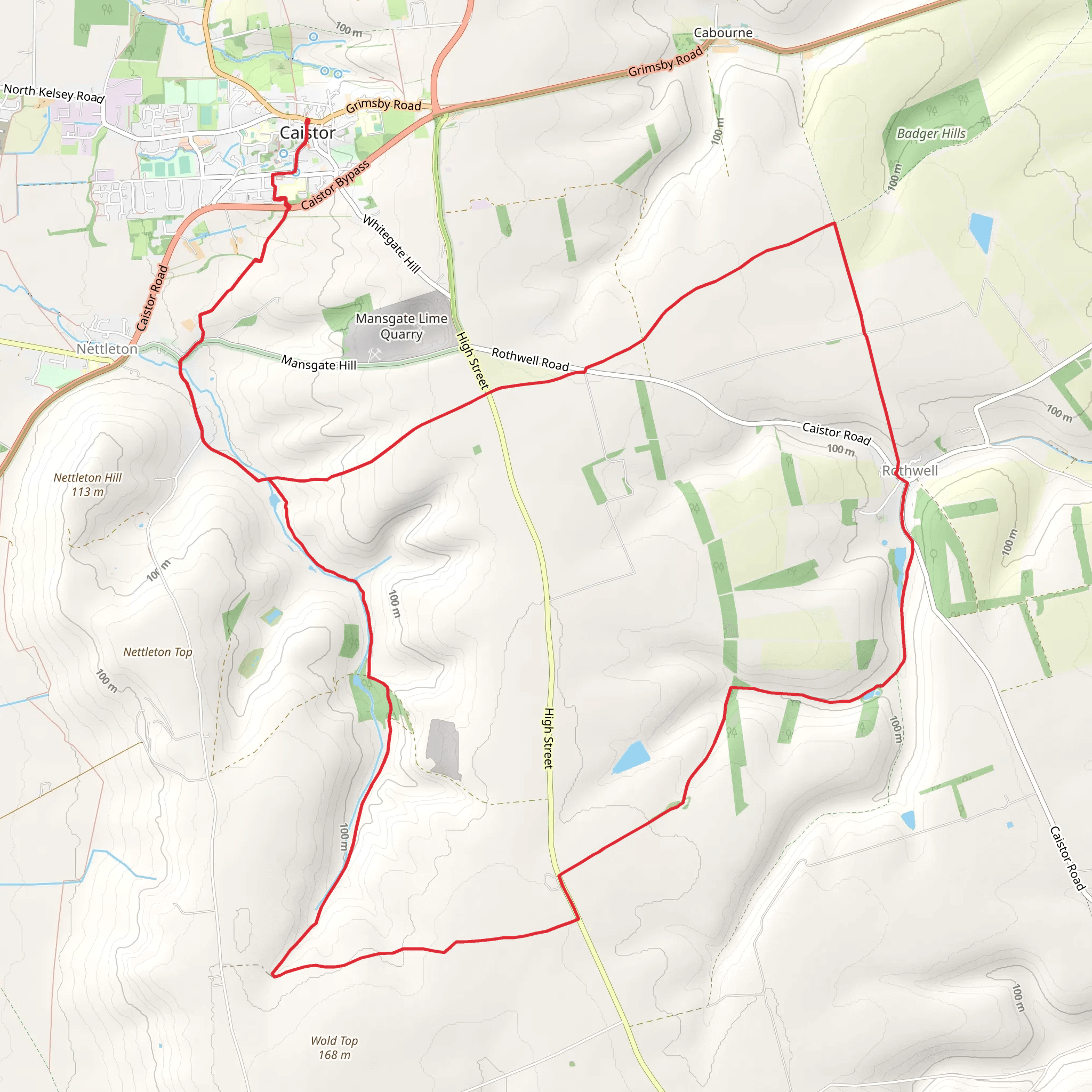 Caistor Loop mobile static map