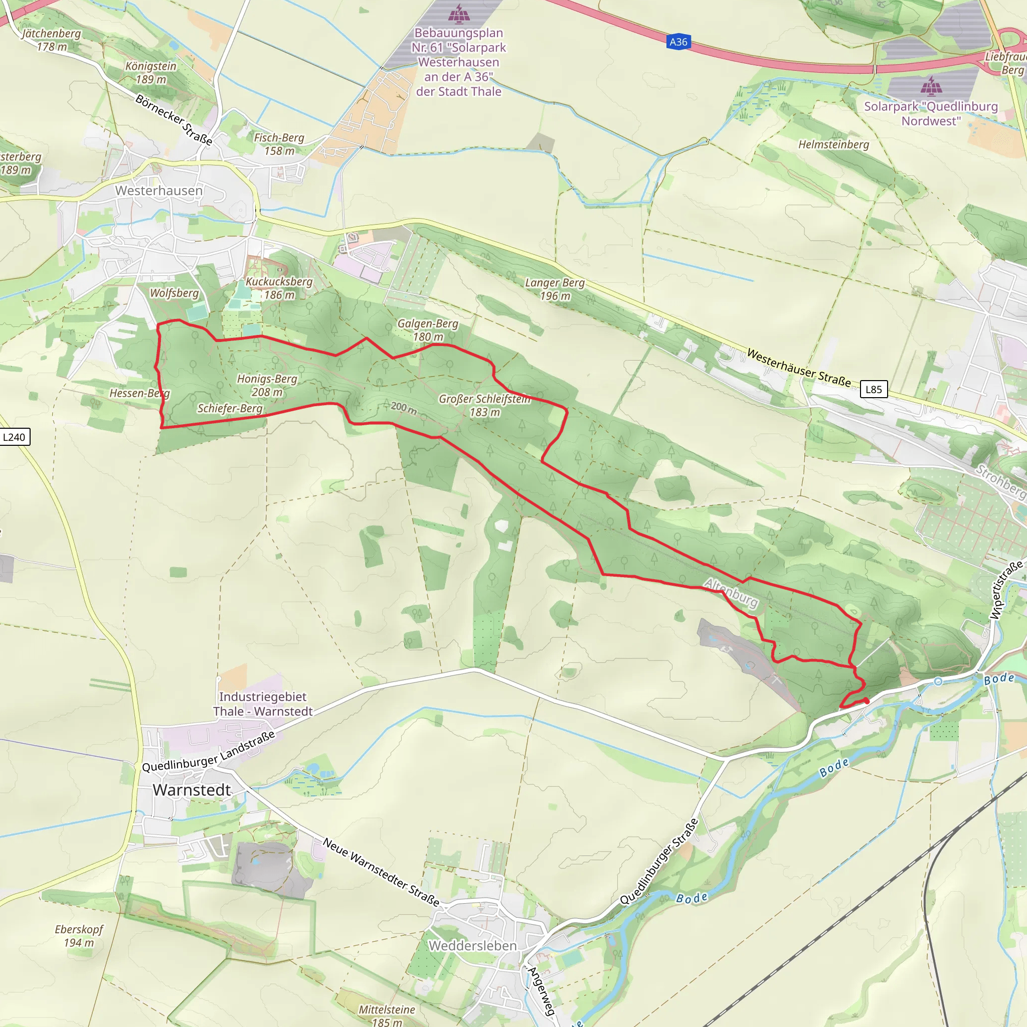 Großer Schleifstein and Honigs-Berg Loop mobile static map