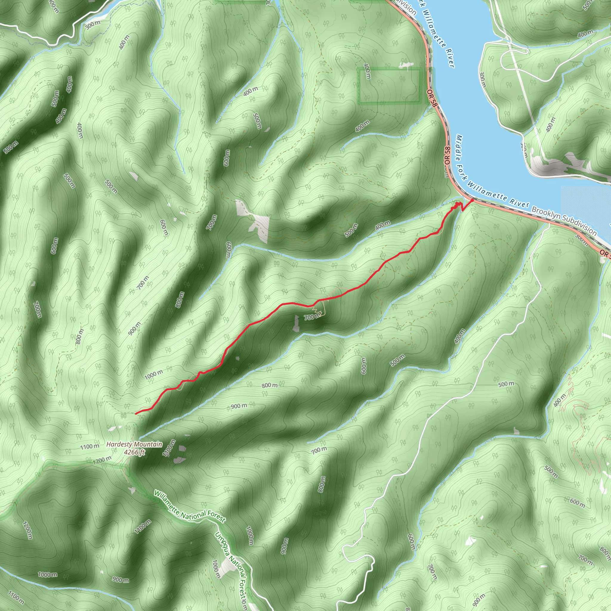 Eula Ridge Trail mobile static map