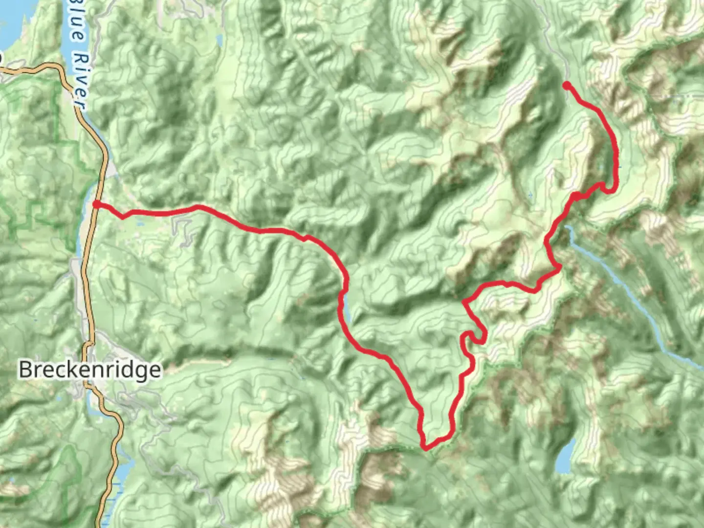 An image depicting the trail Webster Pass Road, Teller Mountain and Tiger Road and its surrounding area.