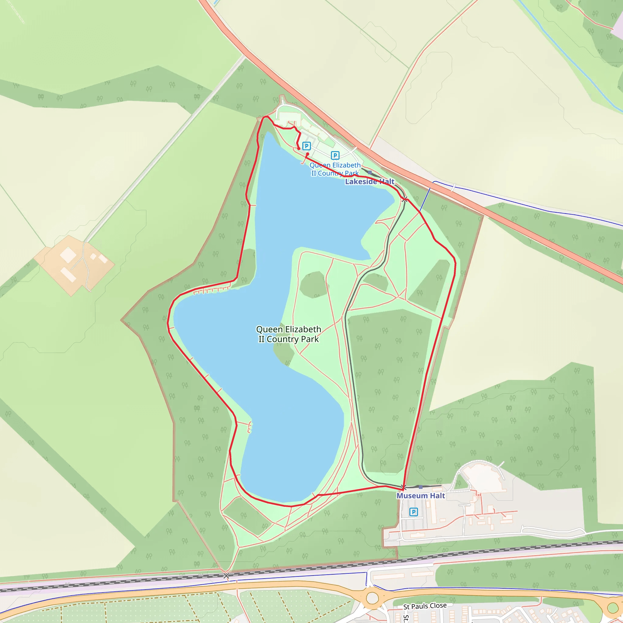 Queen Elizabeth II Country Park Loop mobile static map