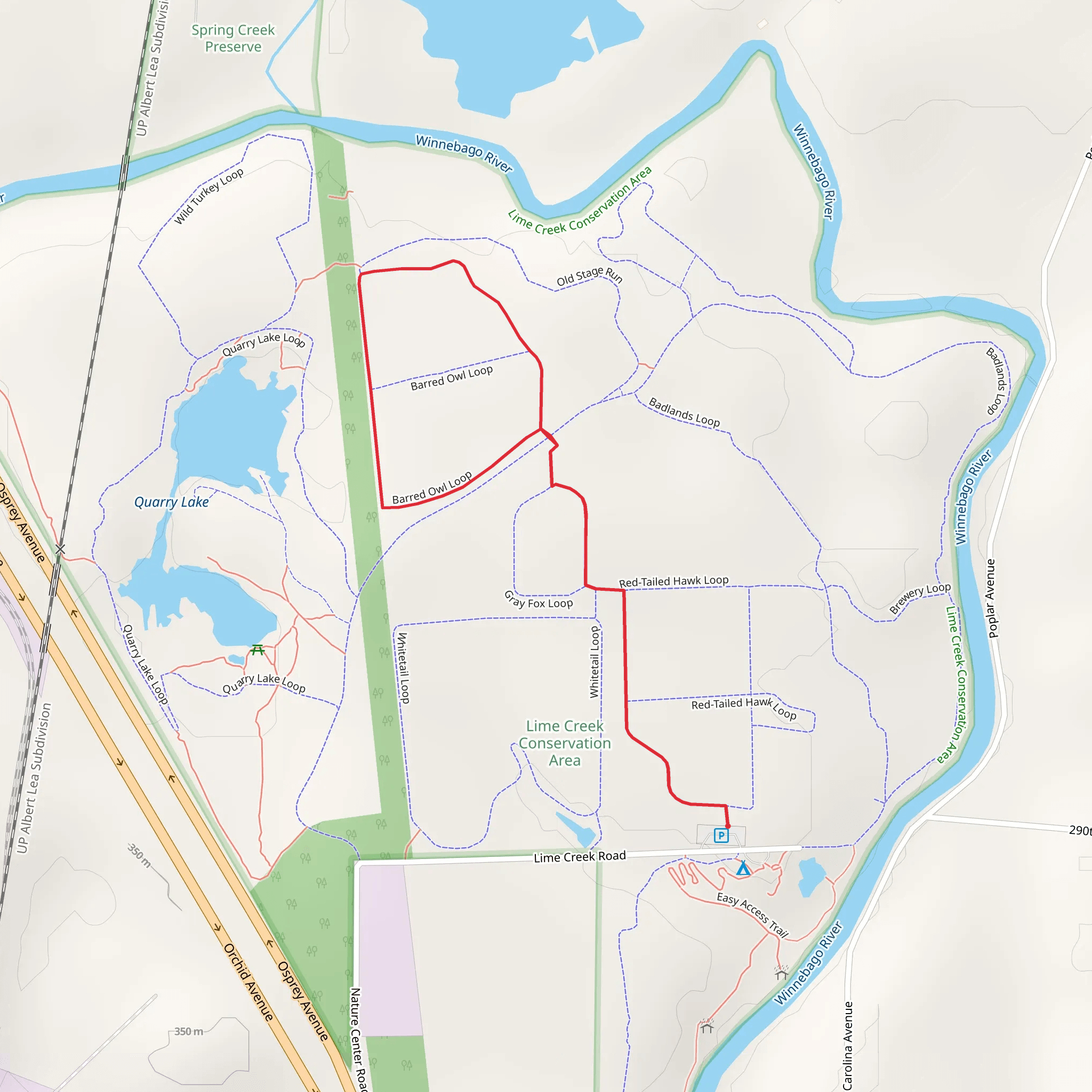 Barred Owl Loop mobile static map
