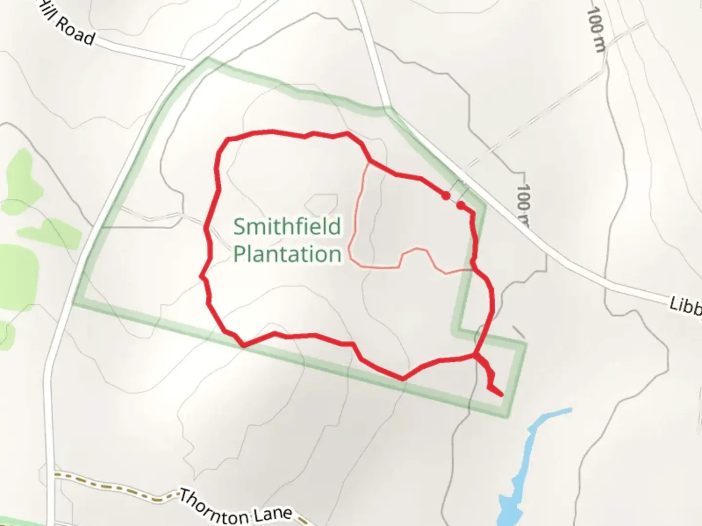 An image depicting the trail Libby Road Loop and its surrounding area.