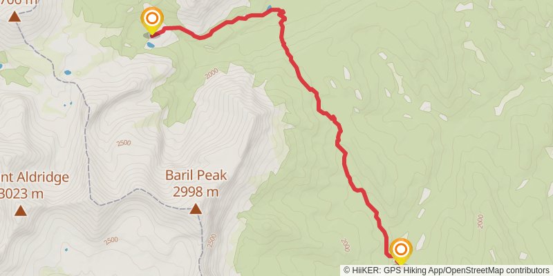 Great Divide Trail stage 18 Map