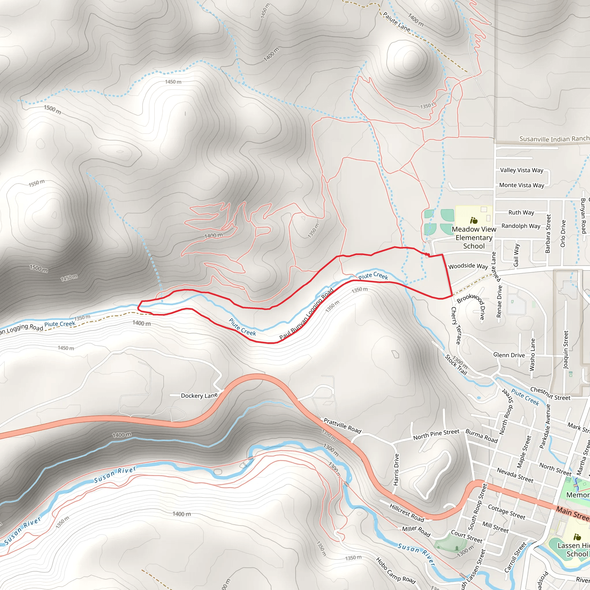 Piute Creek Loop - Cherry Terrace mobile static map