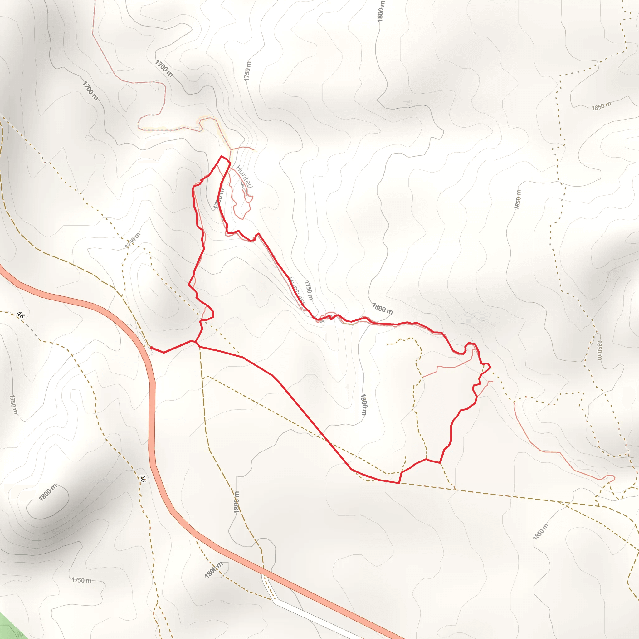 Elkheart Cliffs Slot Canyon Loop Trail mobile static map