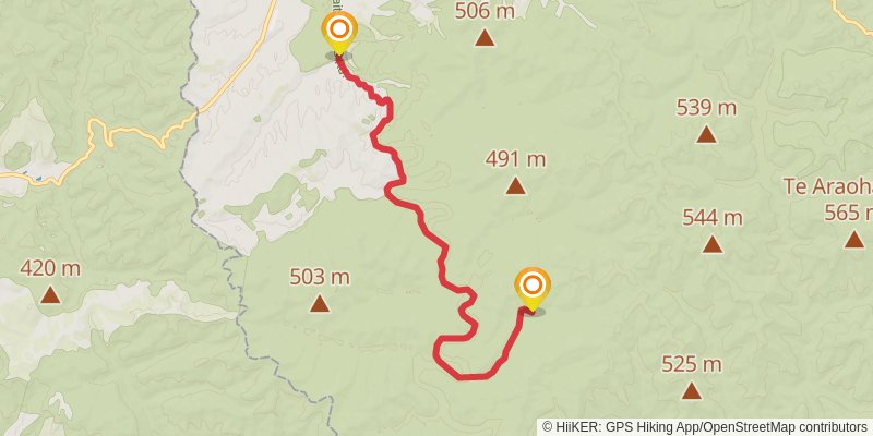 Waitaanga South Road to Te Rerepahupahu Falls Track stage 1 Map