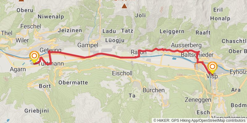 Camino Müstair-Geneva via Martigny stage 23 Map