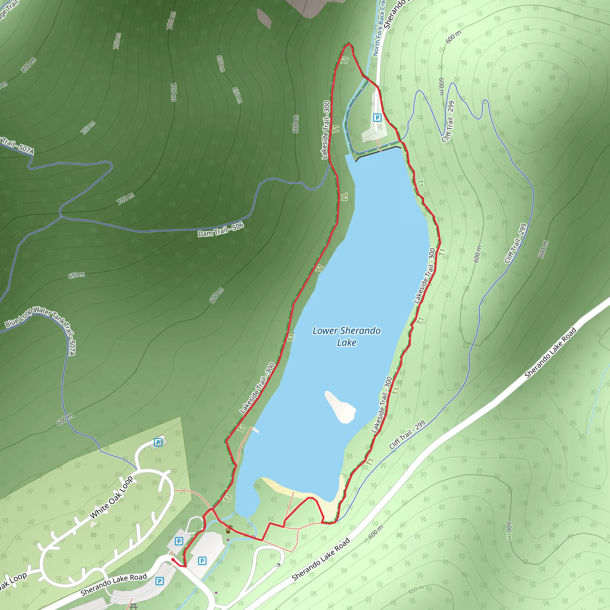Lower Sherando Lakeside Loop Trail mobile static map