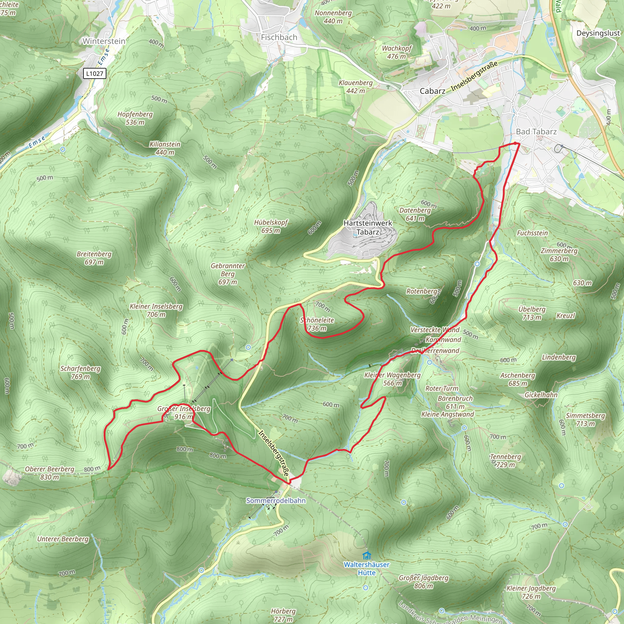 Bad Tabaz to Schoneleite Loop mobile static map