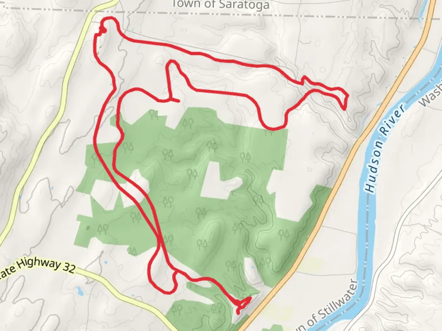 An image depicting the trail Hudson River View and Mill Creek Loop and its surrounding area.
