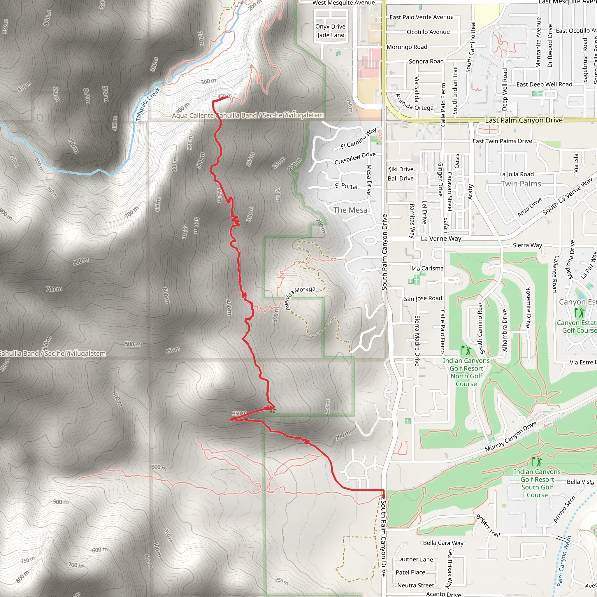 South Lykken Trail from South Palm Canyon Drive mobile static map