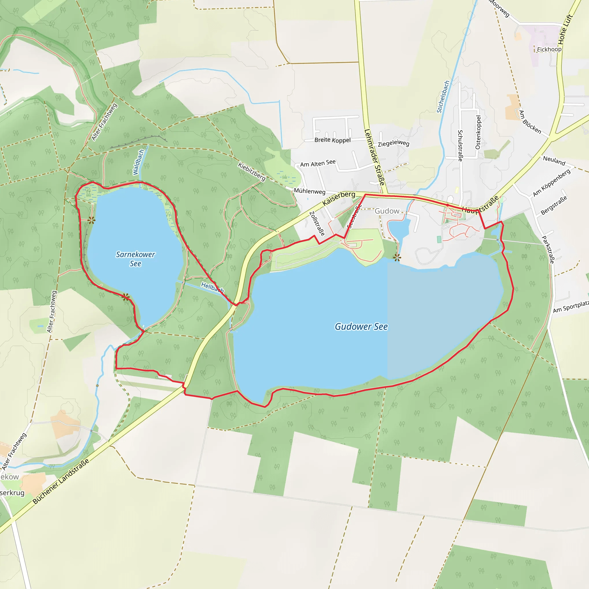 Gudower See and Sarnekower See mobile static map