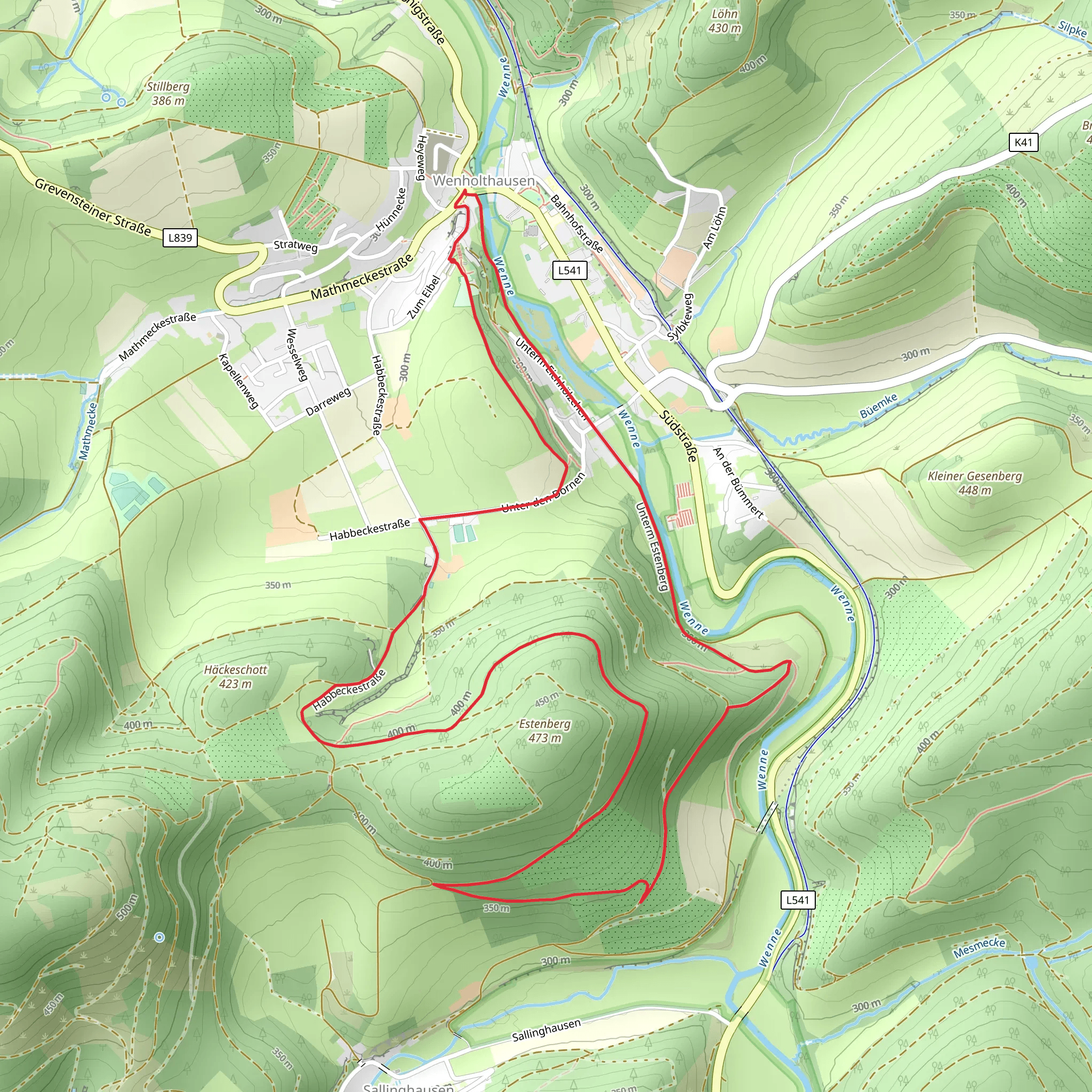 Golddorf Route Wenholthausen mobile static map