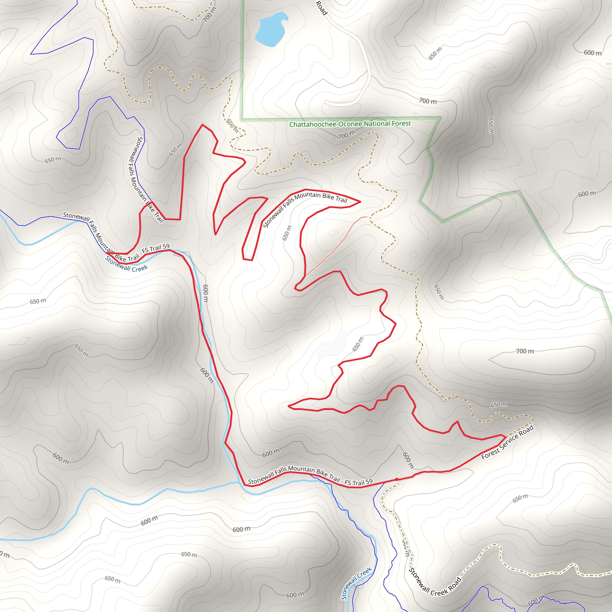 Stonewall Falls Loop Trail mobile static map