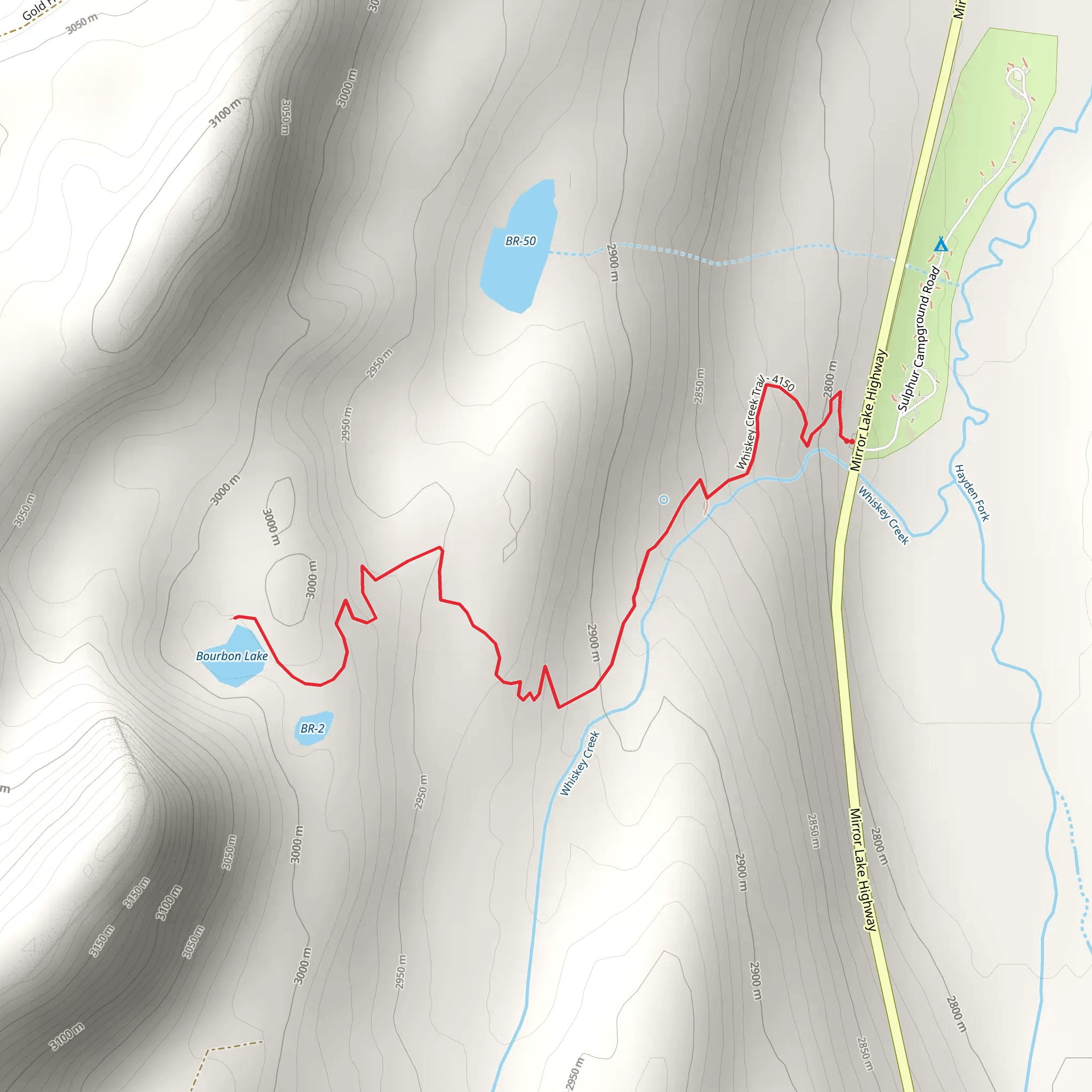 Whiskey Creek Trail mobile static map
