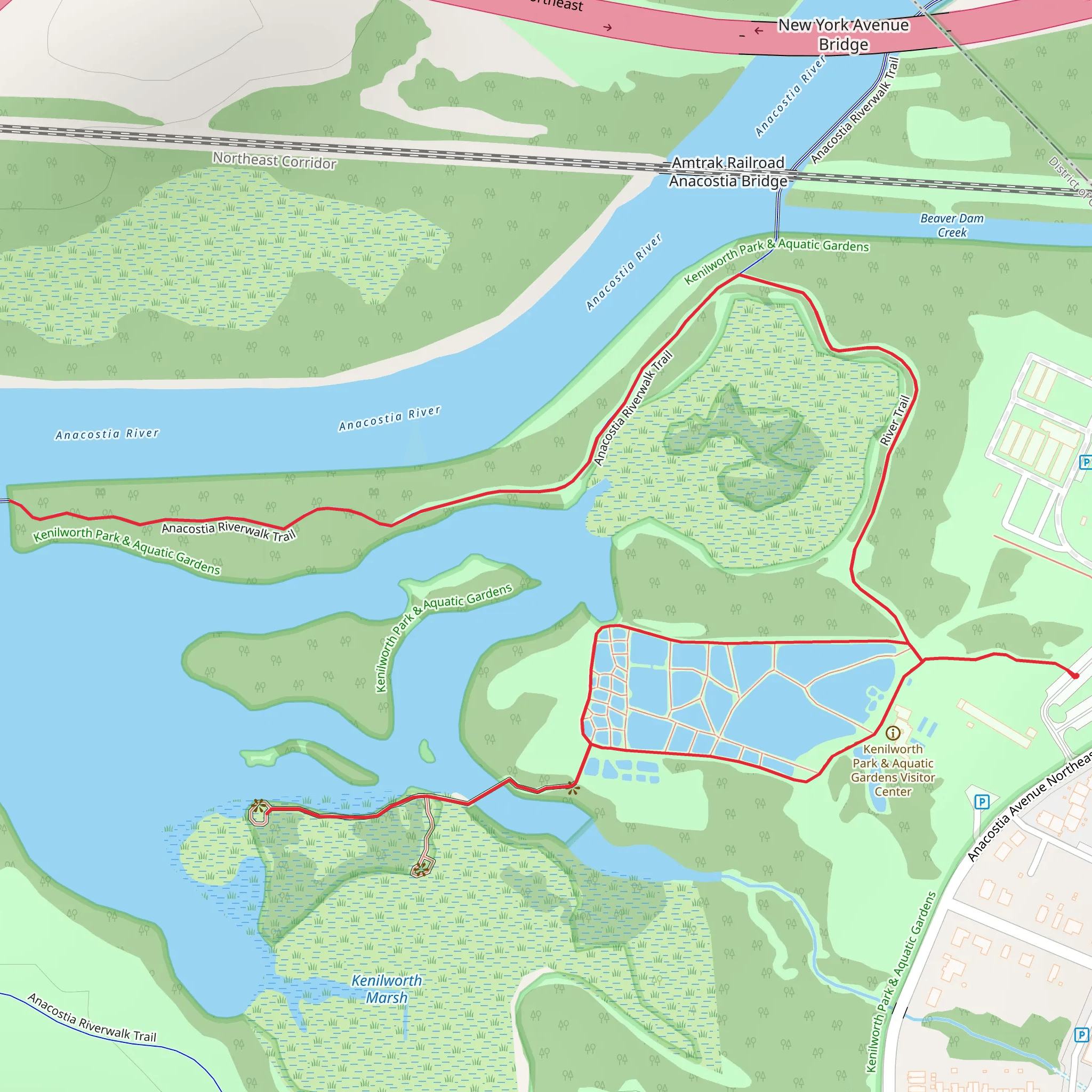 Anacostia River Trail mobile static map