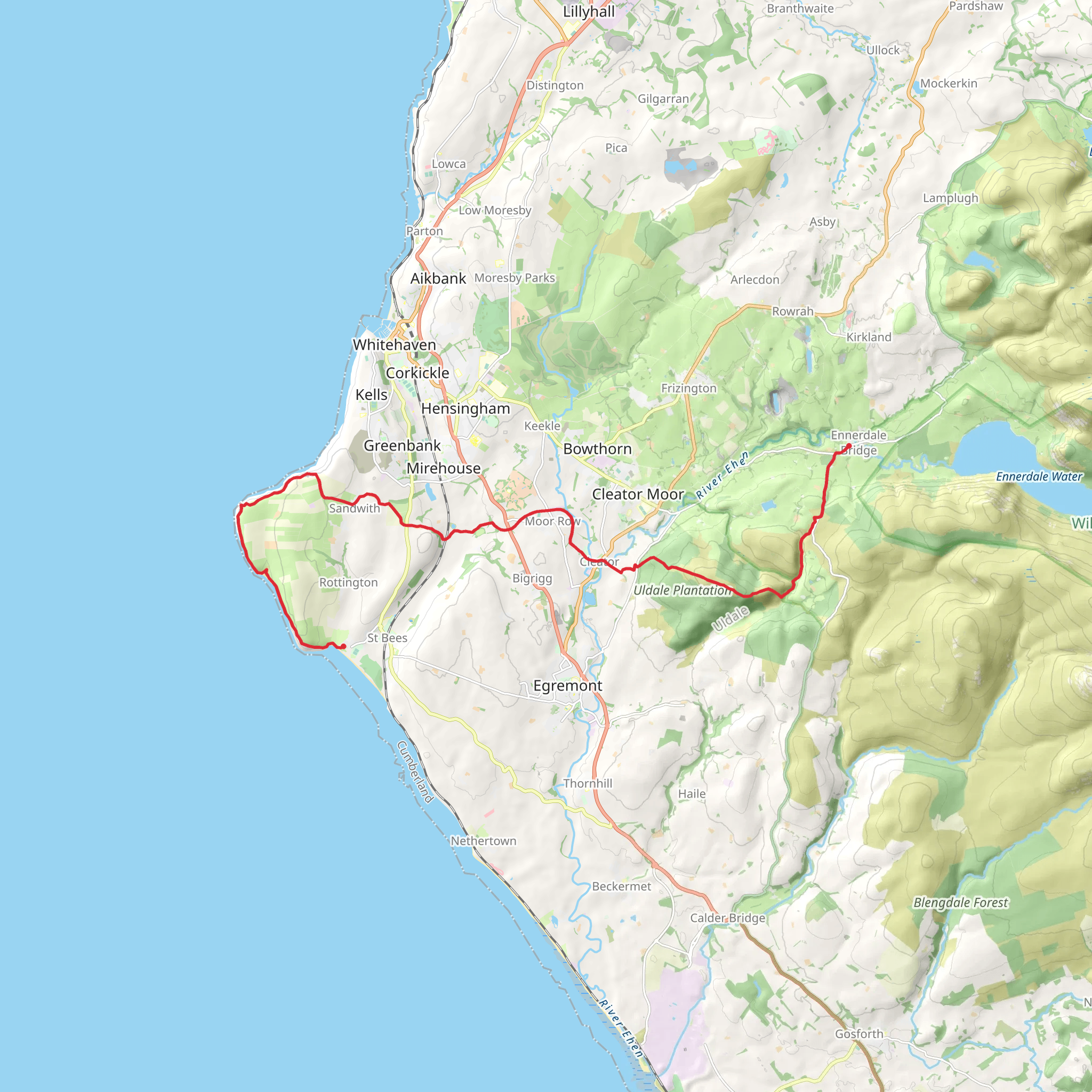 St Bees to Ennerdale Bridge Walk mobile static map