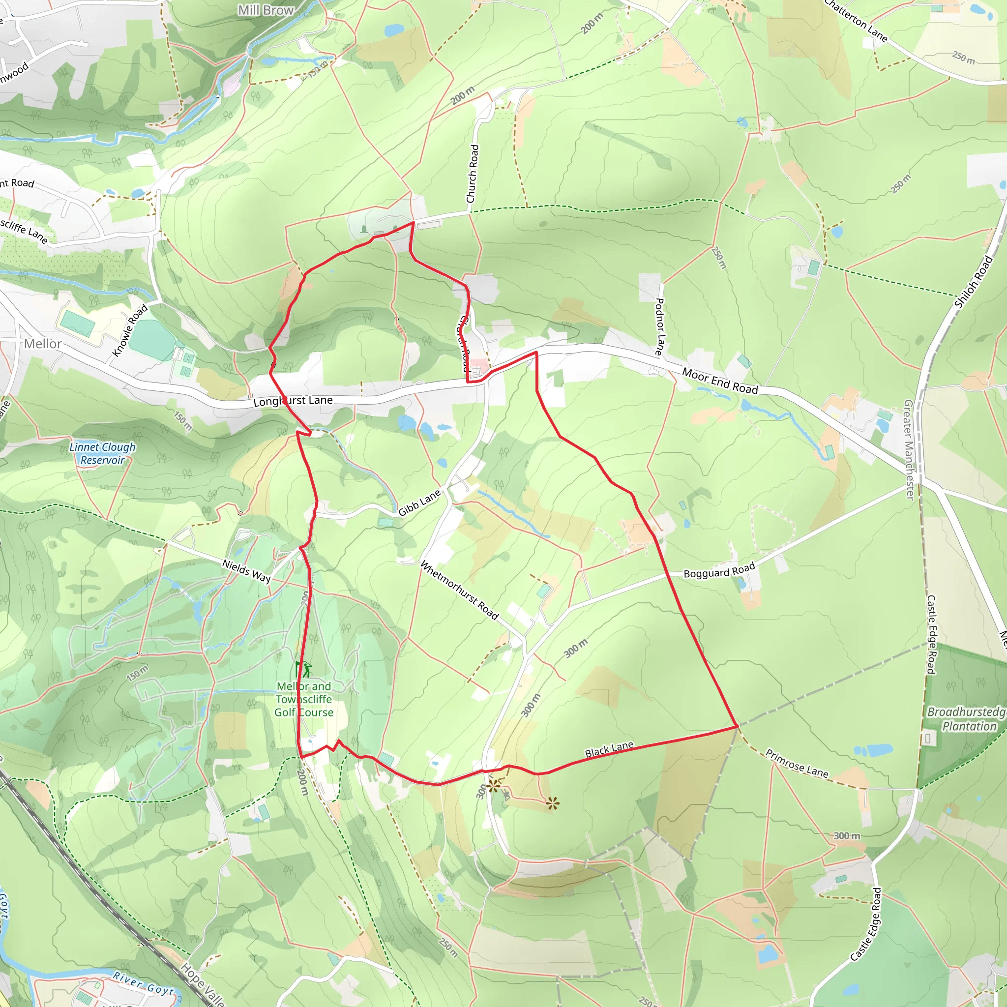 Mellor Loop mobile static map