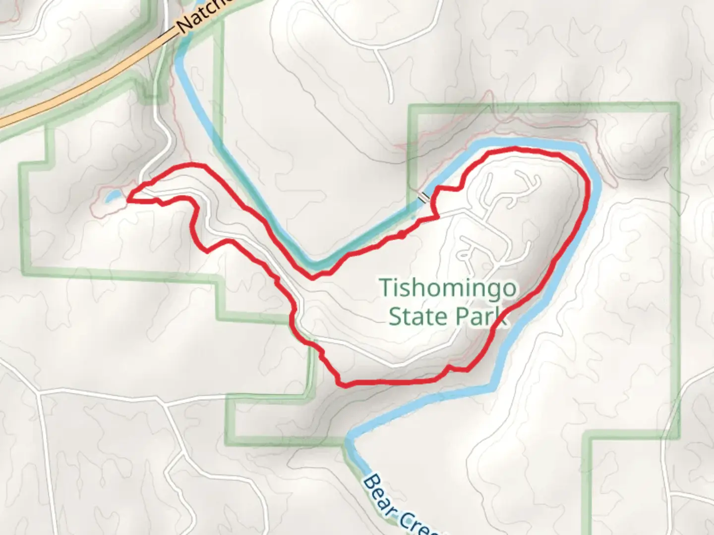An image depicting the trail CCC Camp and Bear Creek Loop Trail and its surrounding area.