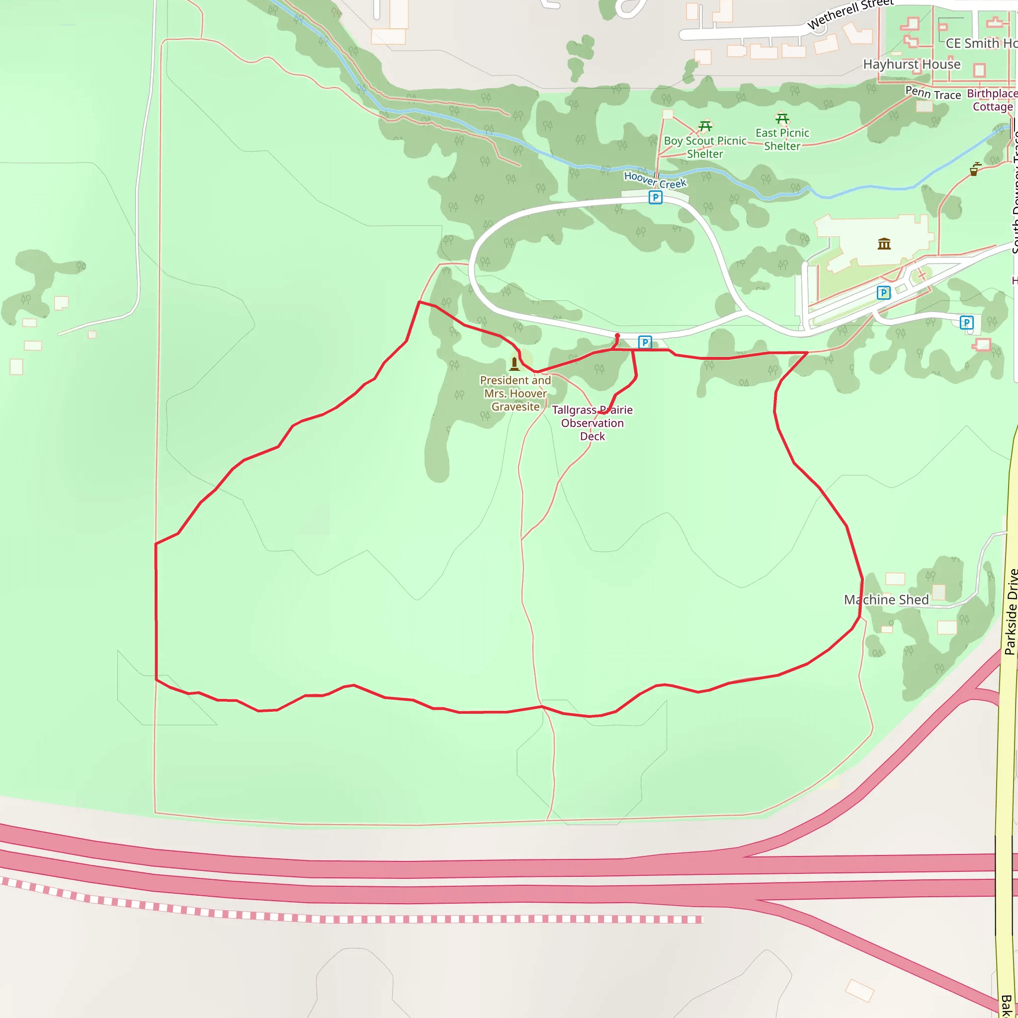 Herbert Hoover National Historic Site Loop - South mobile static map