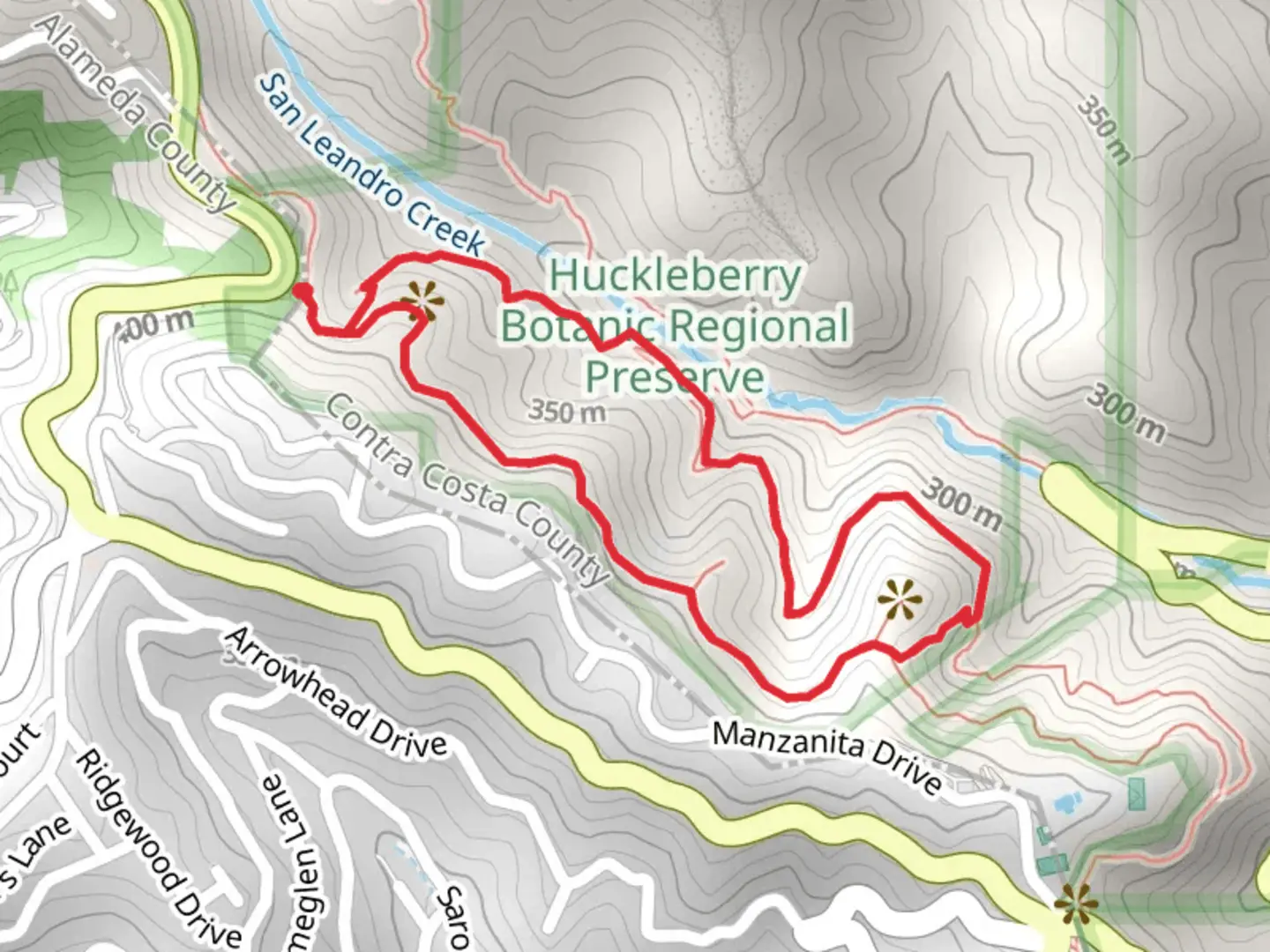 An image depicting the trail Lower and Upper Huckleberry Loop Trail and its surrounding area.