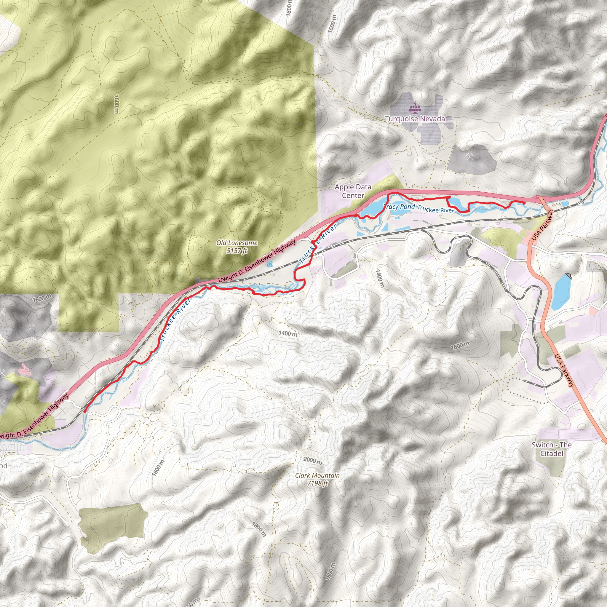 Walk along Truckee River - Mustang mobile static map