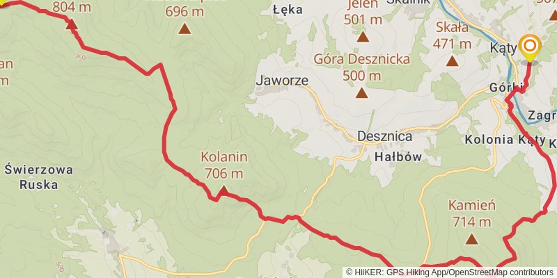 Main Beskid Trail stage 20 Map