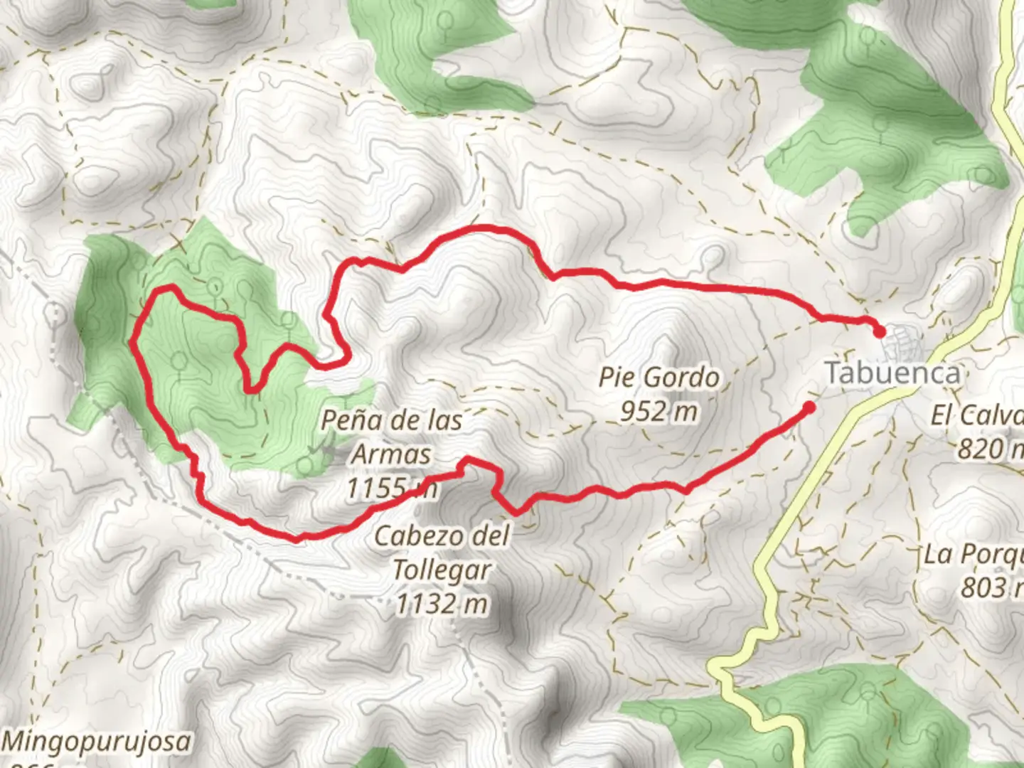 An image depicting the trail Tabuenca PR Z 164 and its surrounding area.