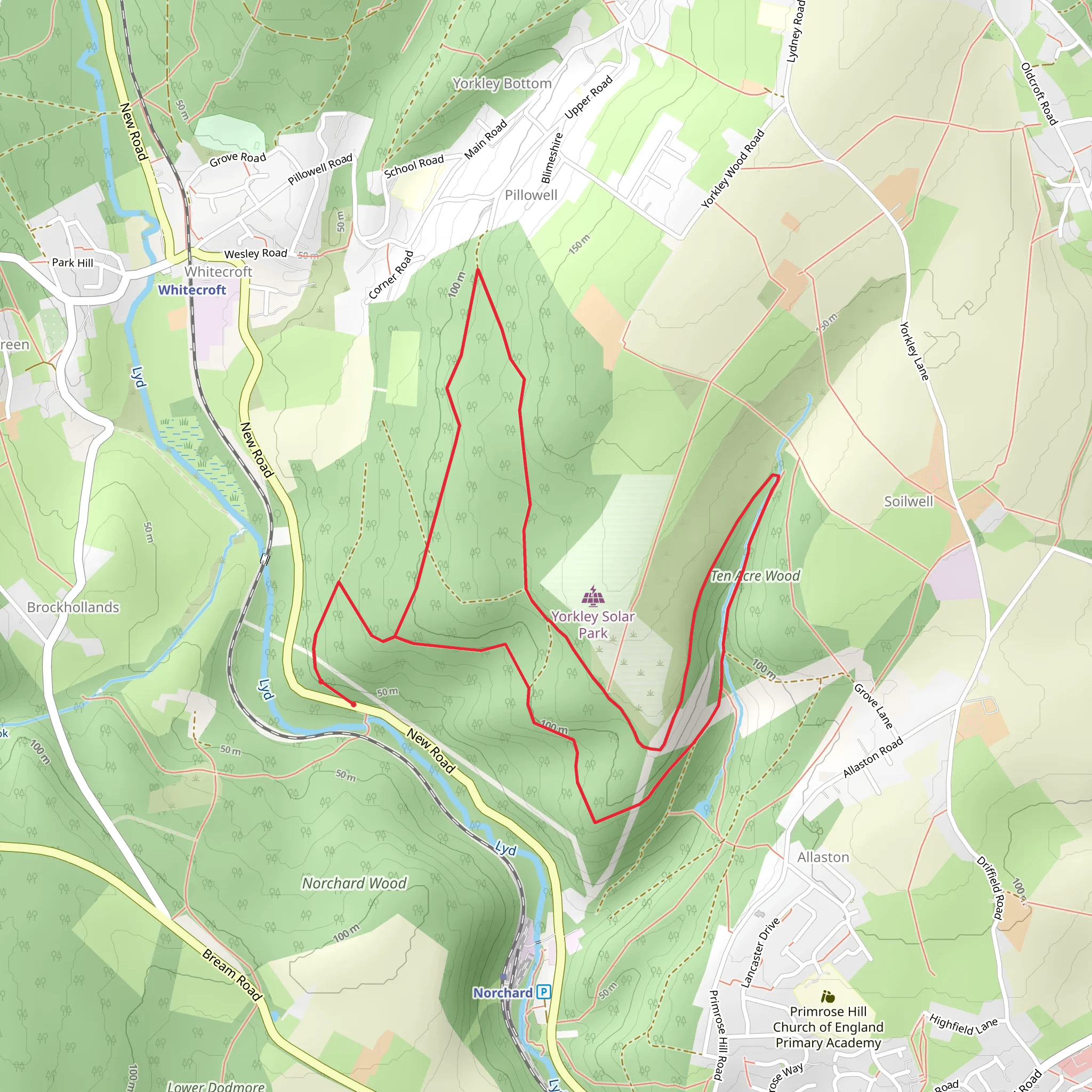 Kidnalls and Air Shaft Loop mobile static map