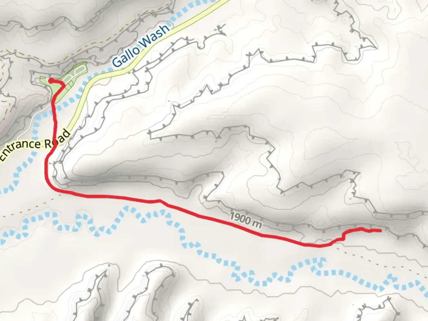 An image depicting the trail Wijiji Ruins - Gallo Campground and its surrounding area.