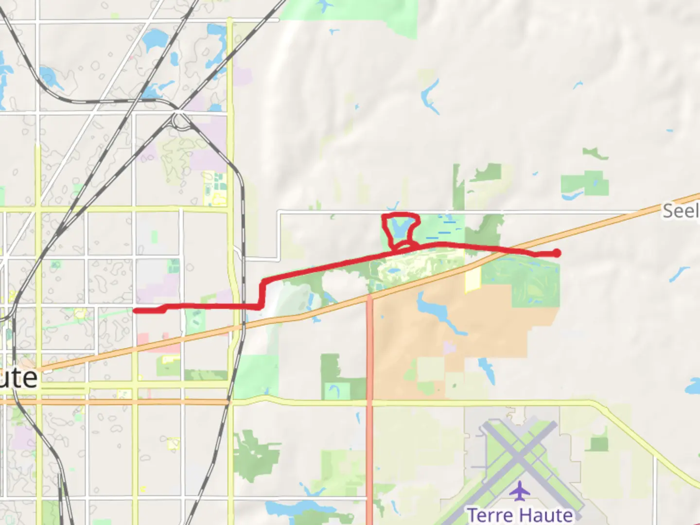 An image depicting the trail Maple Avenue Lake and National Road Heritage Trail and its surrounding area.