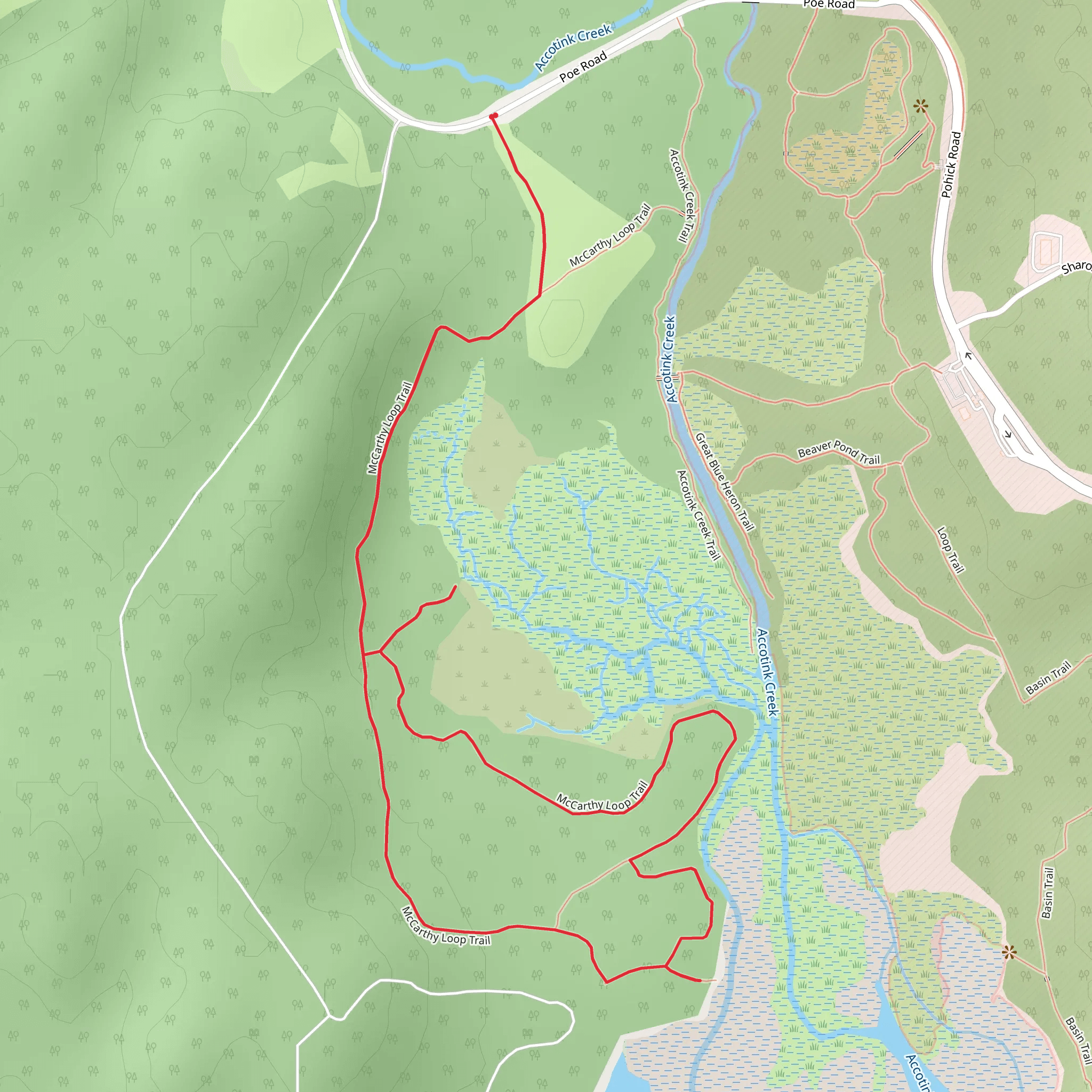 Marsh Overlook and McCarthy Loop Trail mobile static map
