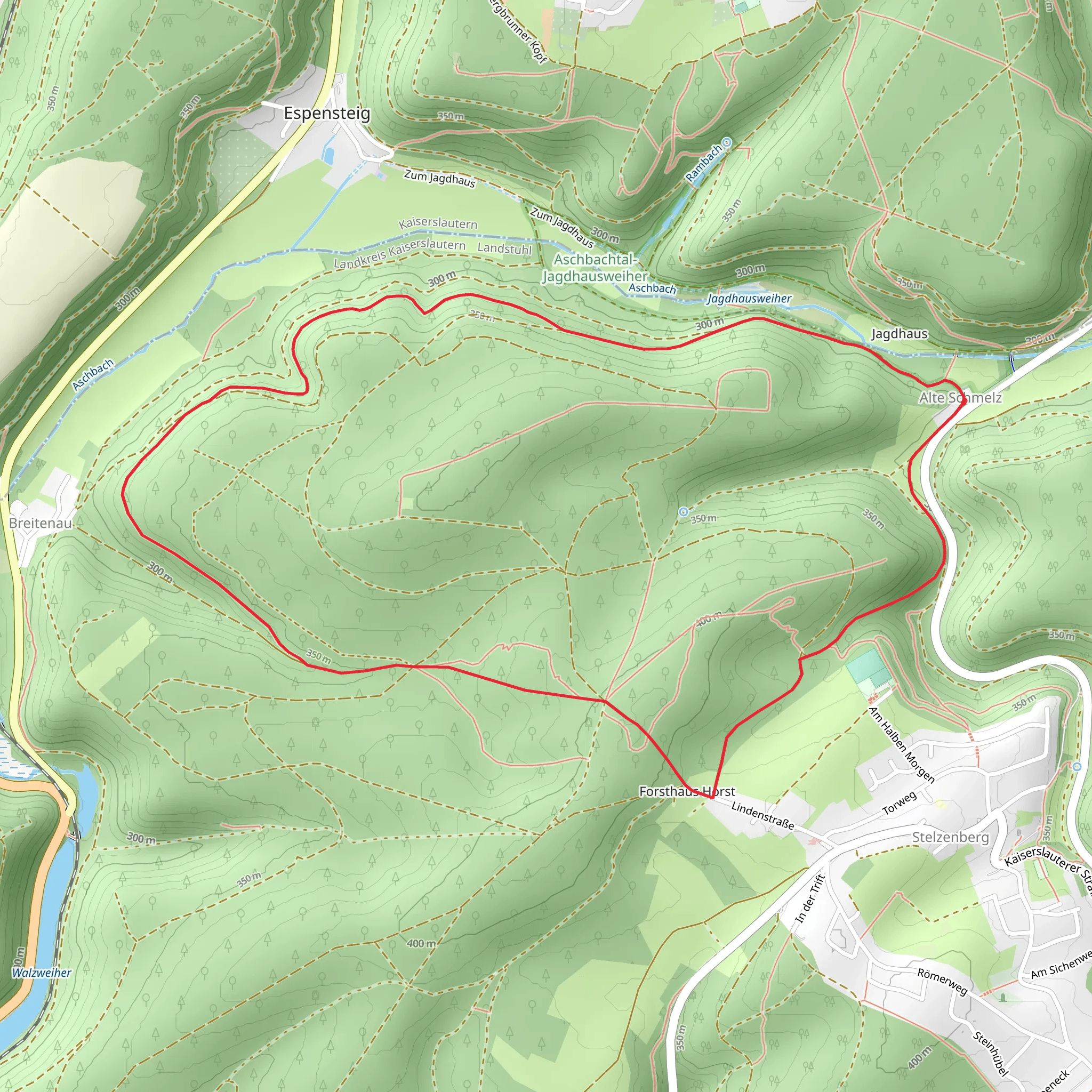 Wanderweg Stelzenberg Horst mobile static map