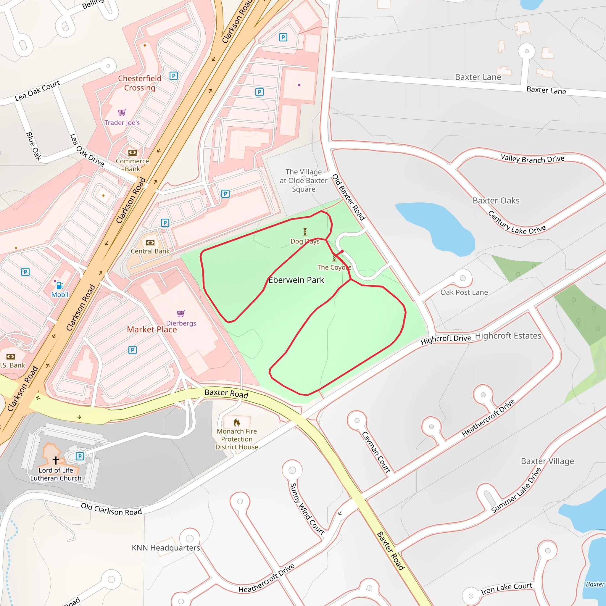 Eberwein Park Loop mobile static map