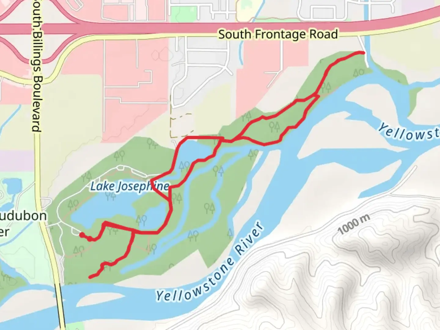 An image depicting the trail Lake Josephine Loop and its surrounding area.