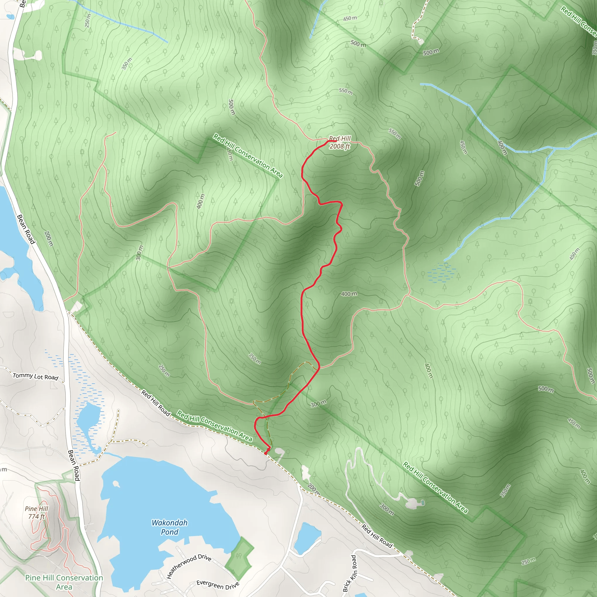 Red Hill Trail mobile static map