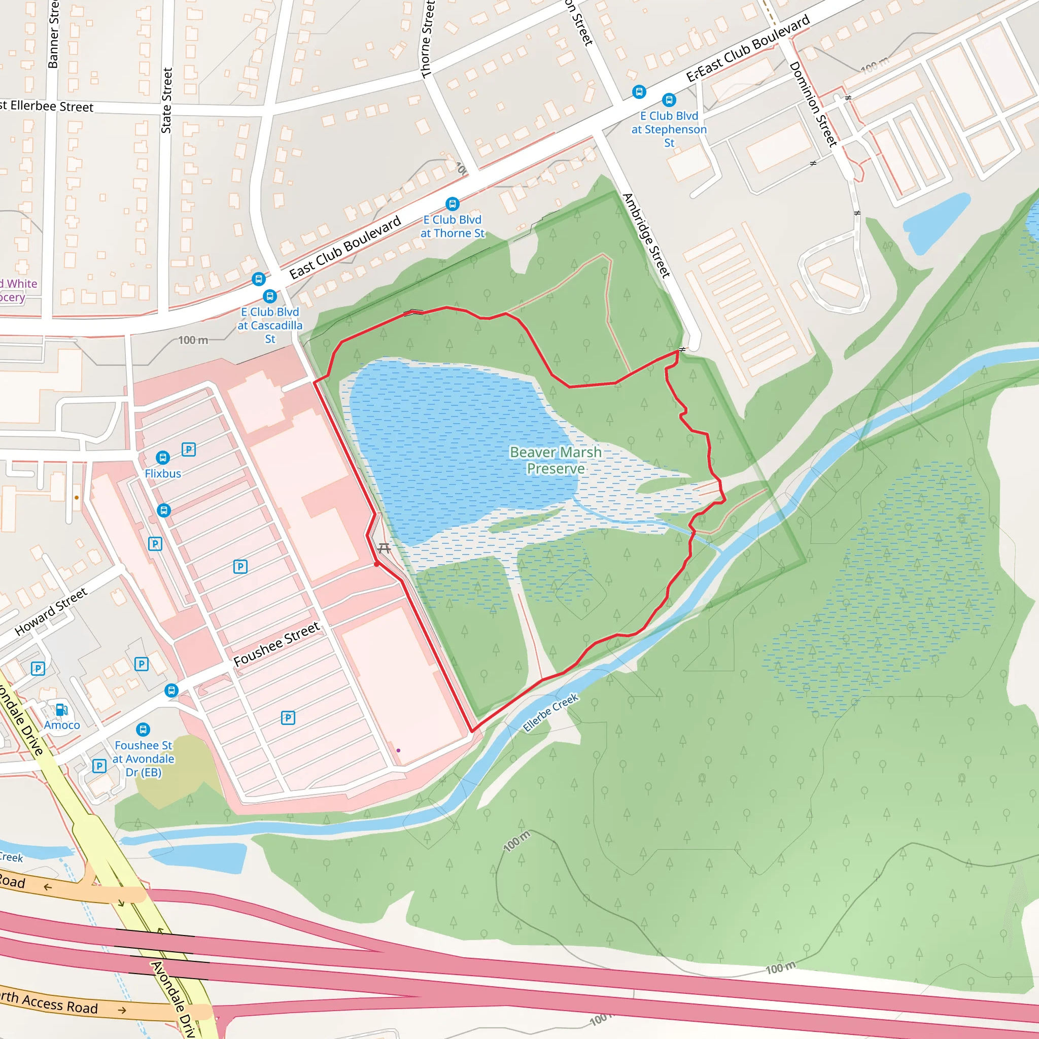Beaver Marsh Preserve Loop mobile static map