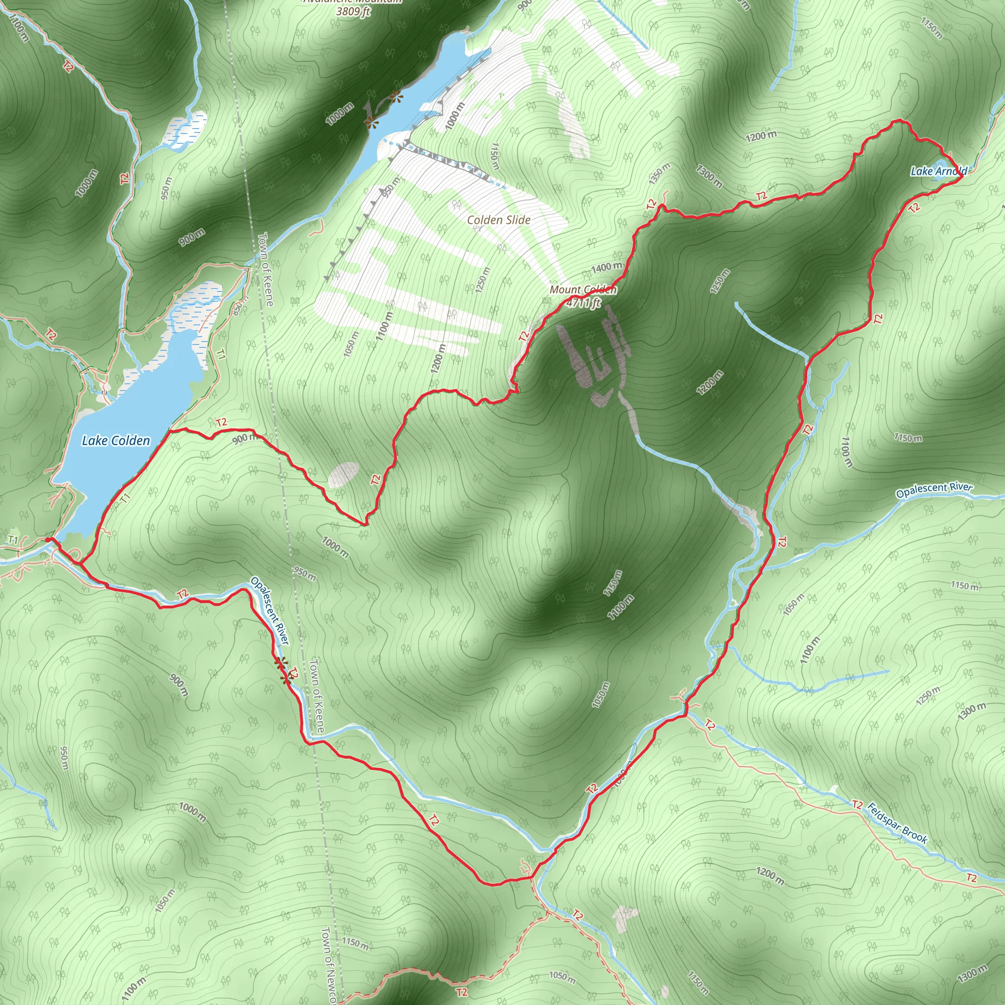 Mount Colden and Lake Colden Loop via Lake Arnold Trail mobile static map