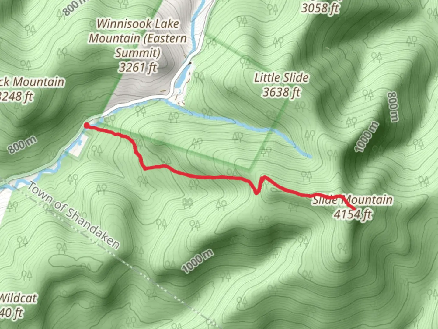 An image depicting the trail Wittenberg - Cornell - Slide Trail and its surrounding area.