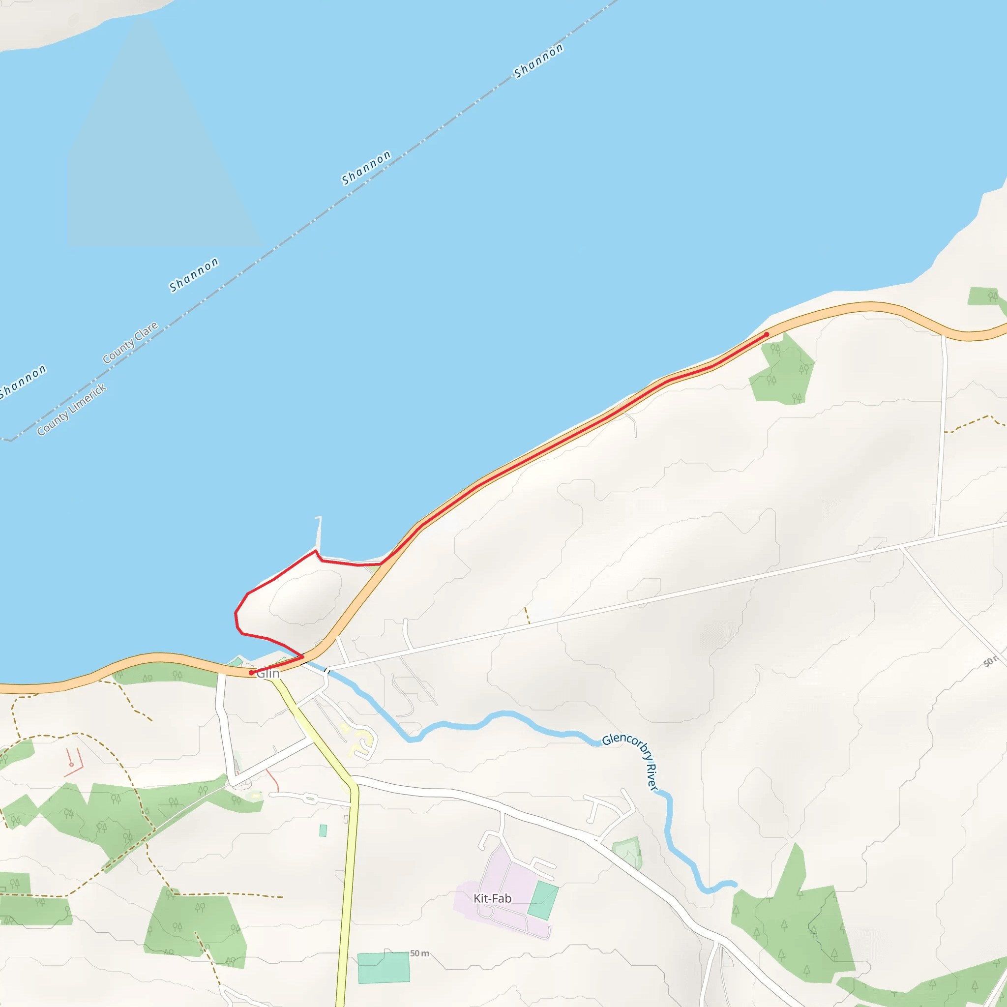 Glin Heritage Trails - Knockeranna Way mobile static map