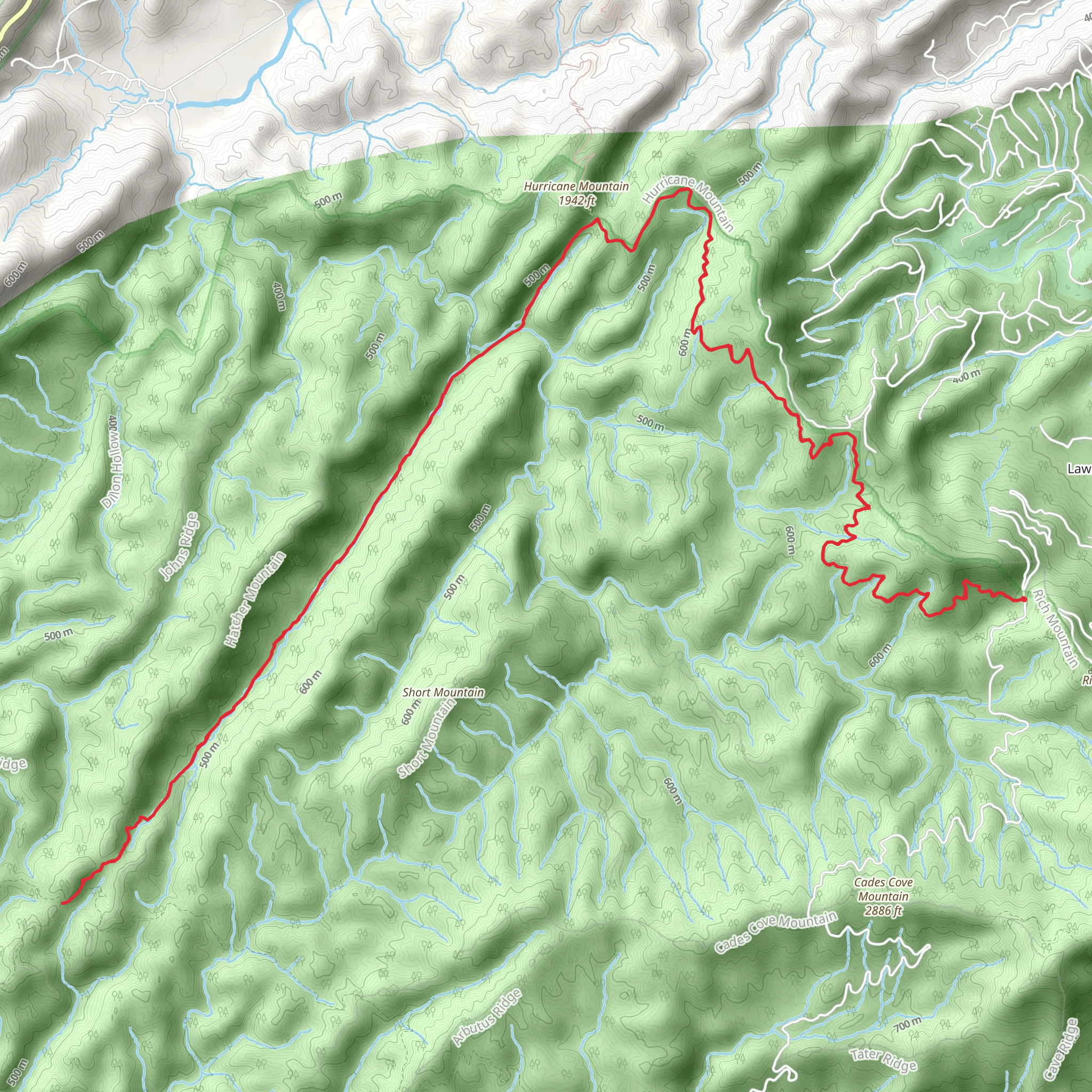 Beard Cane Trail via Ace Gap Trail mobile static map