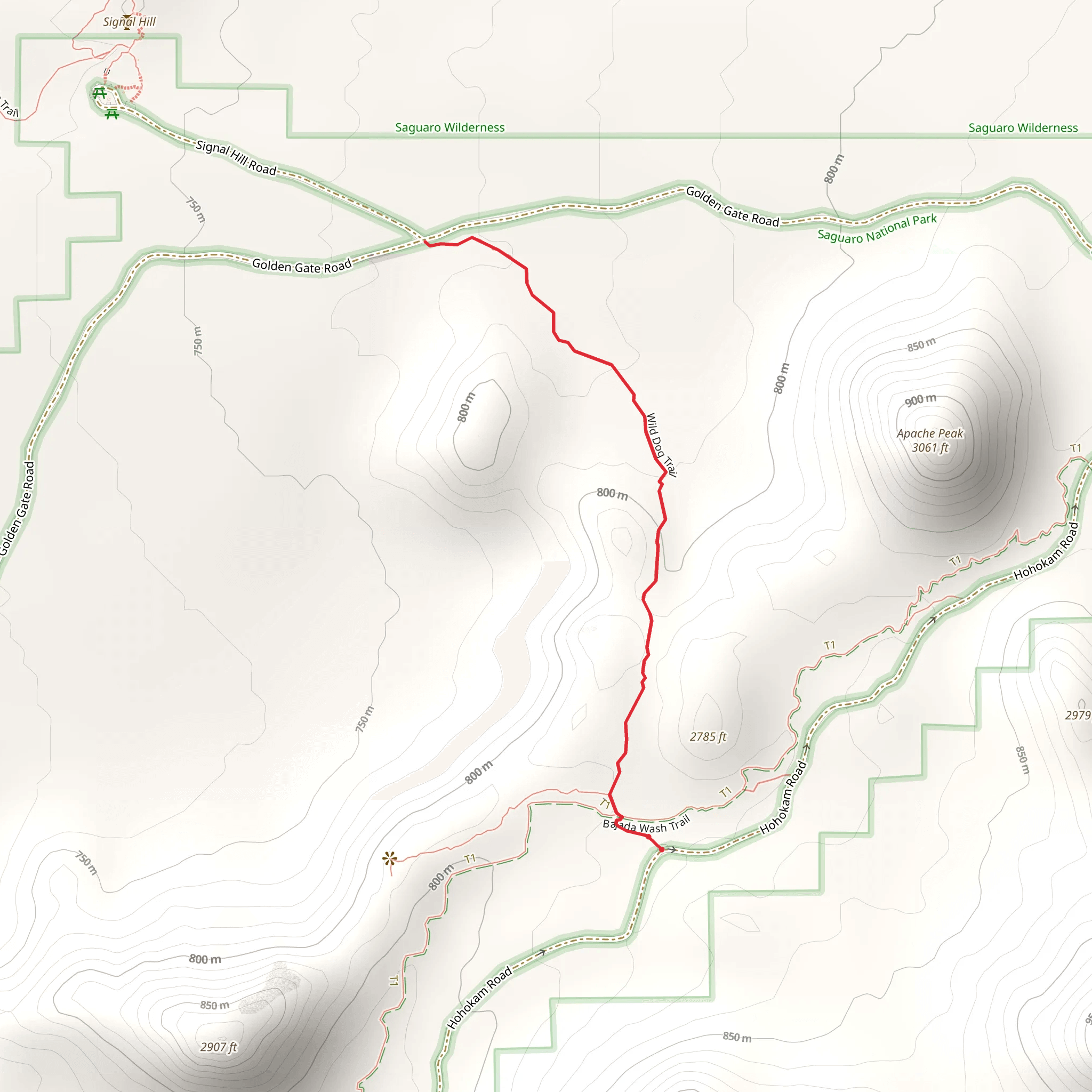 Wild Dog Trail mobile static map