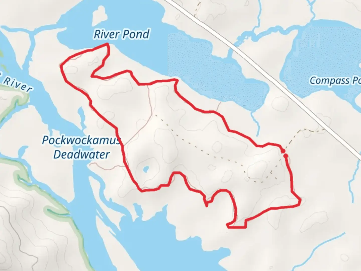 An image depicting the trail River Pond Nature Trail Loop and its surrounding area.
