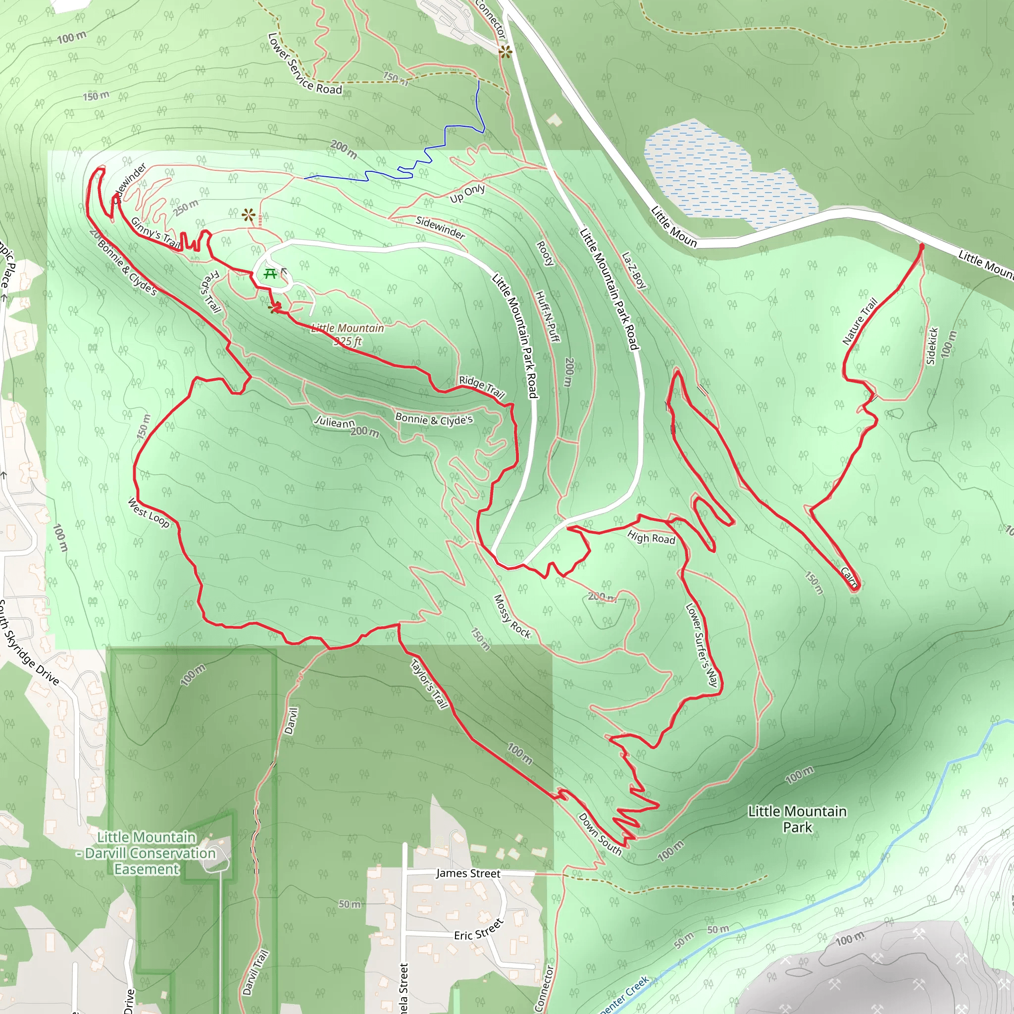 Little Mountain via West Loop and Taylor's Trail mobile static map